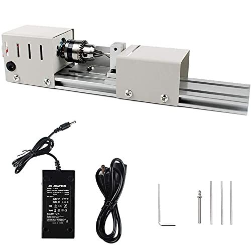 MRVAKDYDI Mini-Holzdrehmaschine, Mini-Drehmaschine, 96 W, Variable Geschwindigkeit 4000–9000 U/min, Drechsel- und Polierwerkzeugsatz mit Adapter, Holzschnitzwerkzeuge, maximaler Drehdurchmesser 50 mm von MRVAKDYDI