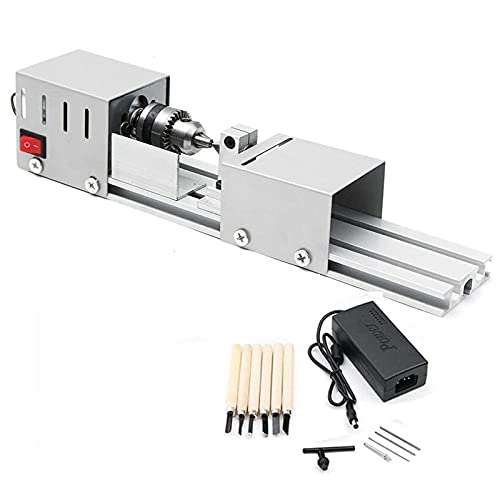 MRVAKDYDI Mini-Holzdrehmaschine, Silberne Mini-Holzdrehmaschine, 12–24V DC, 0,6–6mm Spannfutter, 50mm max. Durchmesser, for die DIY-Holzbearbeitung MRVAKDYDI Mini-Holzdrehmaschine, Silberne Mini-Holzdrehmaschine, 12–24V DC, 0,6–6mm Spannfutter, 50mm max. Durchmesser, for die DIY-Holzbearbeitung von MRVAKDYDI