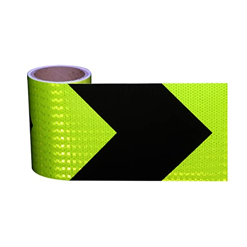 MRVAKDYDI Reflexband für den Außenbereich, Reflektierendes Klebeband, Pfeilwarnung, selbstklebend, hohe Intensität, 3 m x 15 cm, Mehrfarbig, PVC(Green Black) von MRVAKDYDI