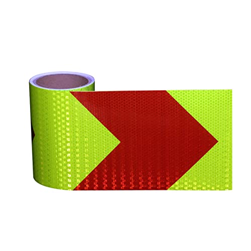 MRVAKDYDI Reflexband für den Außenbereich, Reflektierendes Klebeband, Pfeilwarnung, selbstklebend, hohe Intensität, 3 m x 15 cm, Mehrfarbig, PVC(Green Red) von MRVAKDYDI