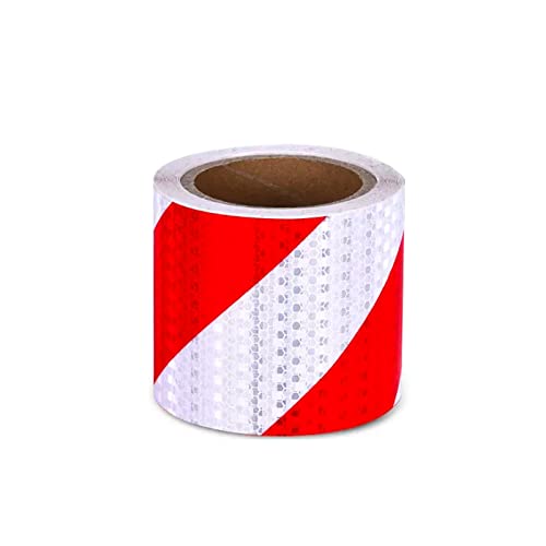 MRVAKDYDI Reflexband für den Außenbereich, Reflektierendes Klebeband, selbstklebend, hohe Sichtbarkeit, Warnung, Mehrfarbig, mehrere Größen(Red White,10cm x 10m) von MRVAKDYDI
