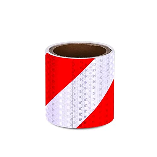 MRVAKDYDI Reflexband für den Außenbereich, Reflektierendes Klebeband, selbstklebend, hohe Sichtbarkeit, Warnung, Mehrfarbig, mehrere Größen(Red White,10cm x 3m) von MRVAKDYDI