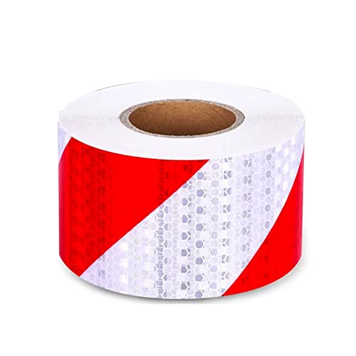 MRVAKDYDI Reflexband für den Außenbereich, Reflektierendes Klebeband, selbstklebend, hohe Sichtbarkeit, Warnung, Mehrfarbig, mehrere Größen(Red White,10cm x 45m) von MRVAKDYDI
