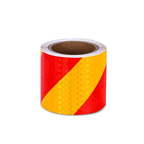 MRVAKDYDI Reflexband für den Außenbereich, Reflektierendes Klebeband, selbstklebend, hohe Sichtbarkeit, Warnung, Mehrfarbig, mehrere Größen(Red Yellow,10cm x 10m) von MRVAKDYDI