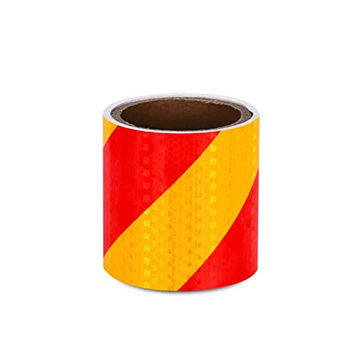 MRVAKDYDI Reflexband für den Außenbereich, Reflektierendes Klebeband, selbstklebend, hohe Sichtbarkeit, Warnung, Mehrfarbig, mehrere Größen(Red Yellow,10cm x 3m) von MRVAKDYDI
