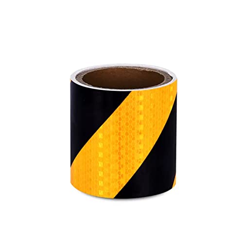MRVAKDYDI Reflexband für den Außenbereich, Reflektierendes Klebeband, selbstklebend, hohe Sichtbarkeit, Warnung, Mehrfarbig, mehrere Größen(Yellow Black,10cm x 3m) von MRVAKDYDI