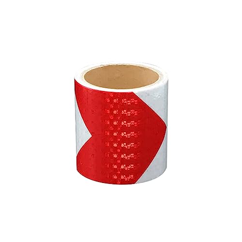MRVAKDYDI Reflexband für den Außenbereich, Reflektierendes Klebeband PVC 10cm x 3m Mehrfarbig(Red White) von MRVAKDYDI