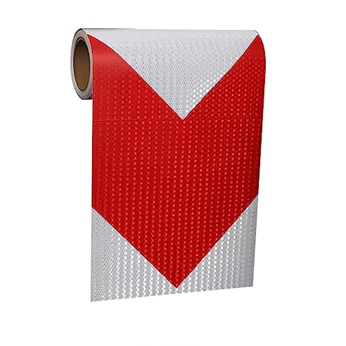 MRVAKDYDI Reflexband für den Außenbereich, Reflektierendes Klebeband Selbstreflektor Aufkleber Warnband 30cm x 3meters Multicolor(Red White) von MRVAKDYDI