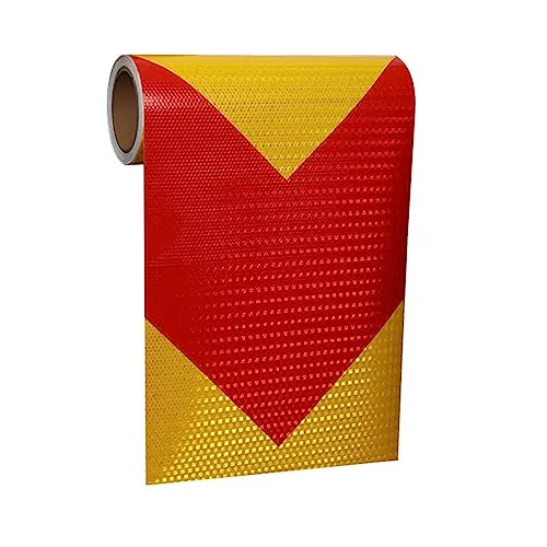 MRVAKDYDI Reflexband für den Außenbereich, Reflektierendes Klebeband Selbstreflektor Aufkleber Warnband 30cm x 3meters Multicolor(Red Yellow) von MRVAKDYDI