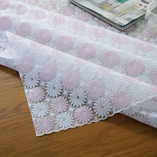 MRVAKDYDI Stick Baumwolle und Tischtuch, Abwischbare quadratische Esstischabdeckung aus Kunststoff(1087 White Red,60x60cm) von MRVAKDYDI