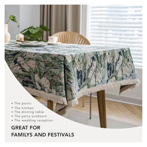 MRVAKDYDI Stick Baumwolle und Tischtuch, Couchtisch Tischdecke Gartentischdecke, Wiederverwendbare waschbare Tischdecke(Jl-04,55.1 x 55.1 inch) von MRVAKDYDI