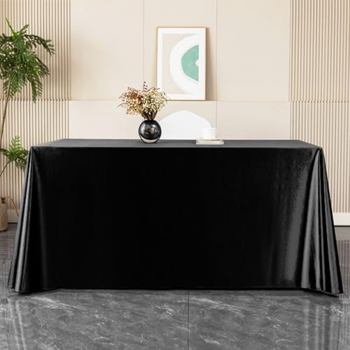 MRVAKDYDI Stick Baumwolle und Tischtuch, Esstischabdeckung for Café-Restaurant-Buffet-Tischdekoration(Black,110.2 x 70.9 inch) von MRVAKDYDI