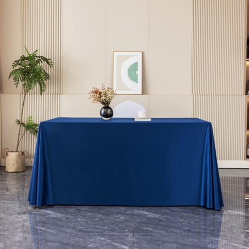 MRVAKDYDI Stick Baumwolle und Tischtuch, Esstischabdeckung for Café-Restaurant-Buffet-Tischdekoration(Dark Blue,110.2 x 70.9 inch) von MRVAKDYDI