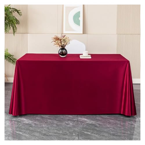 MRVAKDYDI Stick Baumwolle und Tischtuch, Esstischabdeckung for Café-Restaurant-Buffet-Tischdekoration(Deep Red,118.1 x 78.7 inch) von MRVAKDYDI