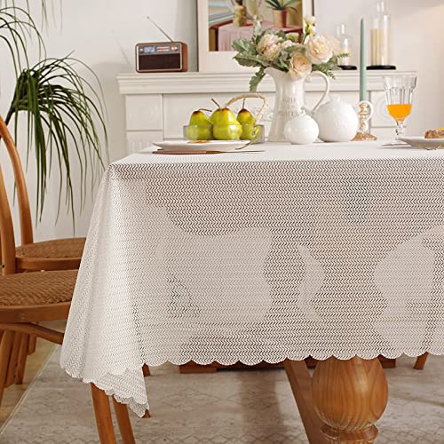 MRVAKDYDI Stick Baumwolle und Tischtuch, Quadratische Tischdecke for Essen und Hochzeiten, Bankettpartys, Tischdekoration for drinnen und draußen(Beige,43.3 x 43.3 inch) von MRVAKDYDI