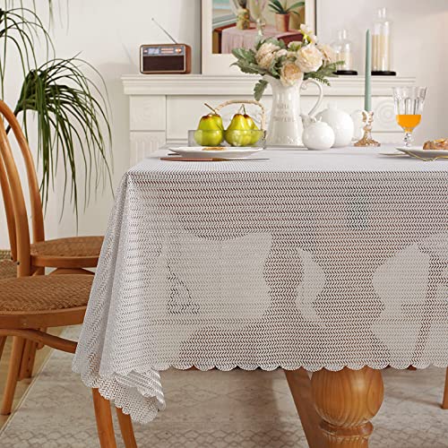 MRVAKDYDI Stick Baumwolle und Tischtuch, Quadratische Tischdecke for Essen und Hochzeiten, Bankettpartys, Tischdekoration for drinnen und draußen(Grey,70.9 x 55.1 inch) von MRVAKDYDI