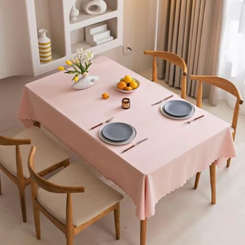 MRVAKDYDI Stick Baumwolle und Tischtuch, Quadratische waschbare Tischdecke aus Baumwollleinen(Pink,51.2 x 51.2 inch) von MRVAKDYDI