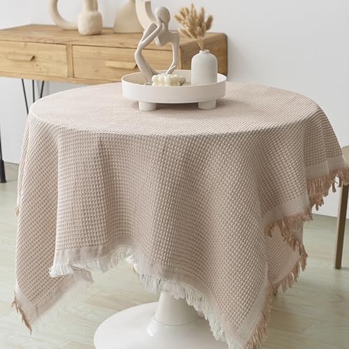 MRVAKDYDI Stick Baumwolle und Tischtuch, Quaste Längliche Tischdecke Tischdecke for Küche Esszimmer Picknick Tischdekoration(Khaki,70.9 x 51.2 inch) von MRVAKDYDI