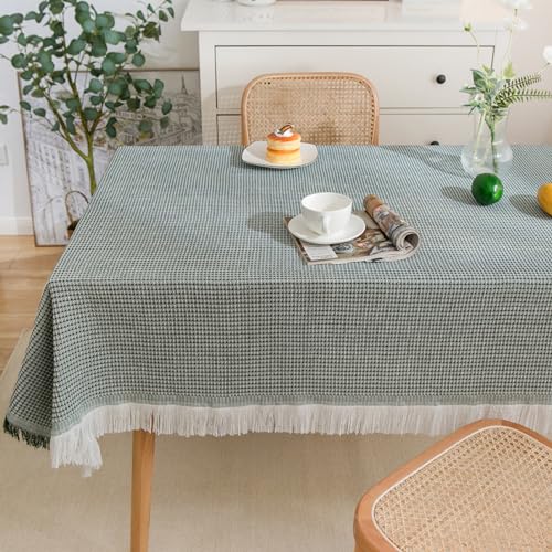 MRVAKDYDI Stick Baumwolle und Tischtuch, Rechteckige Tischdecke mit Quasten, zur Dekoration von Küchentischen(Green - 2,133.9 x 70.9 inch) von MRVAKDYDI