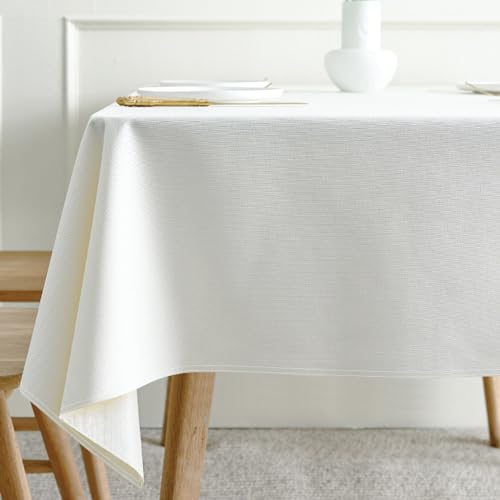 MRVAKDYDI Stick Baumwolle und Tischtuch, Tischdecke mit Quasten, Tischdecke for Hochzeitsfeier, Esstischdekoration(Beige - C,59.1 x 35.4 inch) von MRVAKDYDI