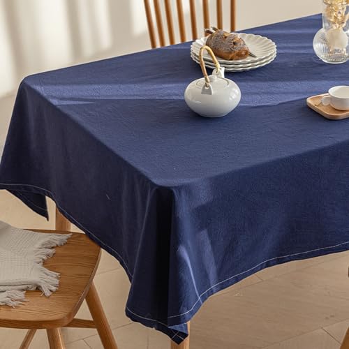 MRVAKDYDI Stick Baumwolle und Tischtuch, Waschbare Tischdecke for Küche/Esszimmer/Party/Buffet(Blue,110.2 x 53.1 inch) von MRVAKDYDI
