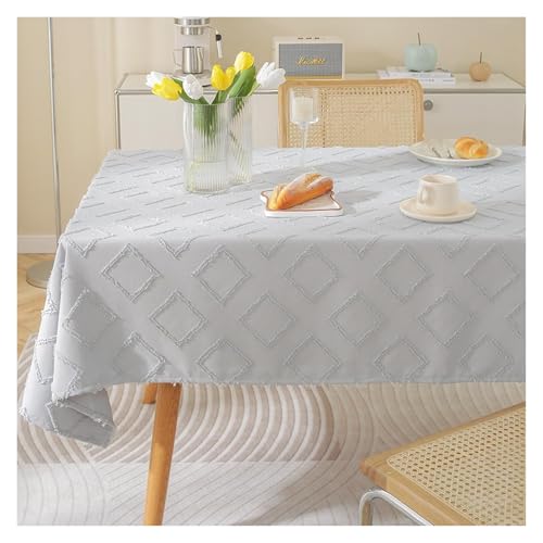 MRVAKDYDI Stick Baumwolle und Tischtuch, Waschbare Tischdecke mit Quasten for die Dekoration von Küchentischen und Buffets(Gg-Gray Blue,43.3 x 43.3 inch) von MRVAKDYDI