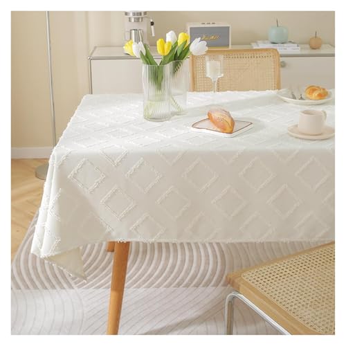 MRVAKDYDI Stick Baumwolle und Tischtuch, Waschbare Tischdecke mit Quasten for die Dekoration von Küchentischen und Buffets(Gg-White,43.3 x 43.3 inch) von MRVAKDYDI
