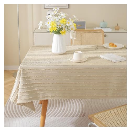 MRVAKDYDI Stick Baumwolle und Tischtuch, Waschbare Tischdecke mit Quasten for die Dekoration von Küchentischen und Buffets(Hh-Khaki,53.1 x 53.1 inch) von MRVAKDYDI