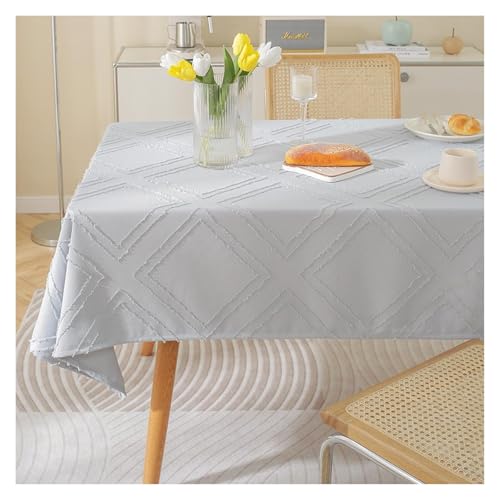 MRVAKDYDI Stick Baumwolle und Tischtuch, Waschbare Tischdecke mit Quasten for die Dekoration von Küchentischen und Buffets(Kk-Gray Blue,118.1 x 53.1 inch) von MRVAKDYDI