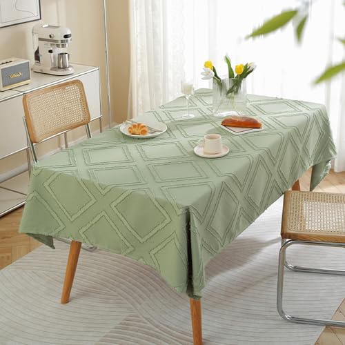 MRVAKDYDI Stick Baumwolle und Tischtuch, for den Tisch dient zur Küchentischdekoration(Green-2,94.5 x 53.1 inch) von MRVAKDYDI