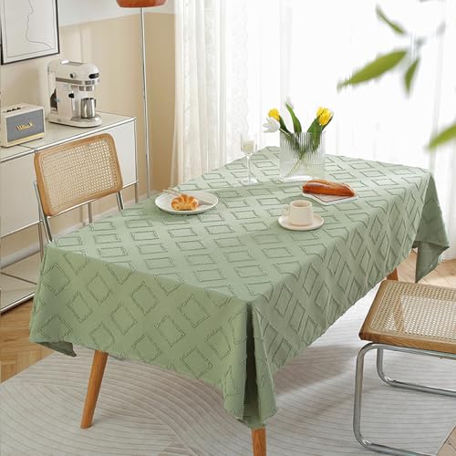 MRVAKDYDI Stick Baumwolle und Tischtuch, for den Tisch dient zur Küchentischdekoration(Green-4,94.5 x 53.1 inch) von MRVAKDYDI