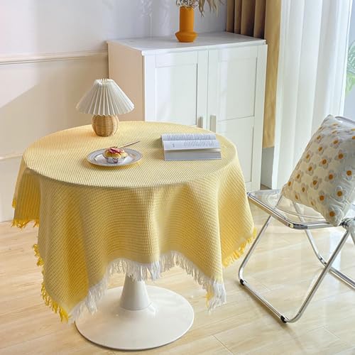 MRVAKDYDI Stick Baumwolle und Tischtuch, for den Tisch dient zur Küchentischdekoration(Yellow - a,133.9 x 70.9 inch) von MRVAKDYDI