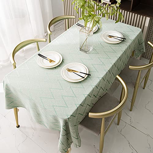 MRVAKDYDI Stick Baumwolle und Tischtuch, mit quadratischer Tischdecke for den Esstisch drinnen und draußen(Green,63 x 43.3 inch) von MRVAKDYDI