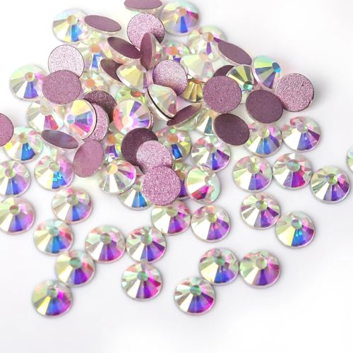 MRVAKDYDI Strasssteine zum Aufnähen für Kunsthandwerk， AB Hot fix Flat Back Round Rhinestones Multicolor Multiple Sizes(Pink AB,Mix ss3-ss30 1000pcs) von MRVAKDYDI