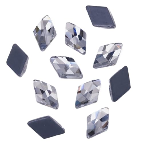 MRVAKDYDI Strasssteine zum Aufnähen für Kunsthandwerk， Hot fix Rhinestones Flat Back Rhombus Crystal Clear Multiple Sizes Pack of 50-360 PCS(50PCS-5X8MM) von MRVAKDYDI