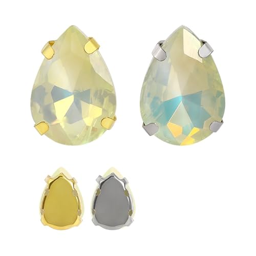 MRVAKDYDI Strasssteine zum Aufnähen für Kunsthandwerk， Pack of 10 Claw Set Glass Rhinestones White & Golden Claw Multiple Colors Multiple Sizes(10X14mm 226DE,10PCS-GOLDEN Claw) von MRVAKDYDI