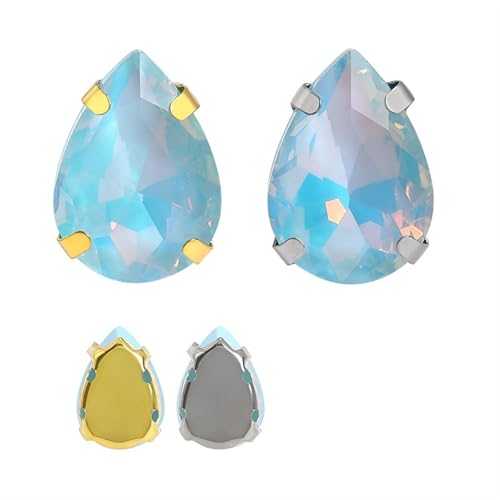 MRVAKDYDI Strasssteine zum Aufnähen für Kunsthandwerk， Pack of 10 Claw Set Glass Rhinestones White & Golden Claw Multiple Colors Multiple Sizes(13X18mm 202DE,10PCS-GOLDEN Claw) von MRVAKDYDI