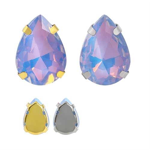MRVAKDYDI Strasssteine zum Aufnähen für Kunsthandwerk， Pack of 10 Claw Set Glass Rhinestones White & Golden Claw Multiple Colors Multiple Sizes(13X18mm 211DE,10PCS-GOLDEN Claw) von MRVAKDYDI