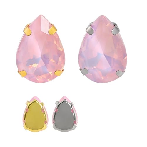 MRVAKDYDI Strasssteine zum Aufnähen für Kunsthandwerk， Pack of 10 Claw Set Glass Rhinestones White & Golden Claw Multiple Colors Multiple Sizes(13X18mm 223DE,10PCS-White K Claw) von MRVAKDYDI
