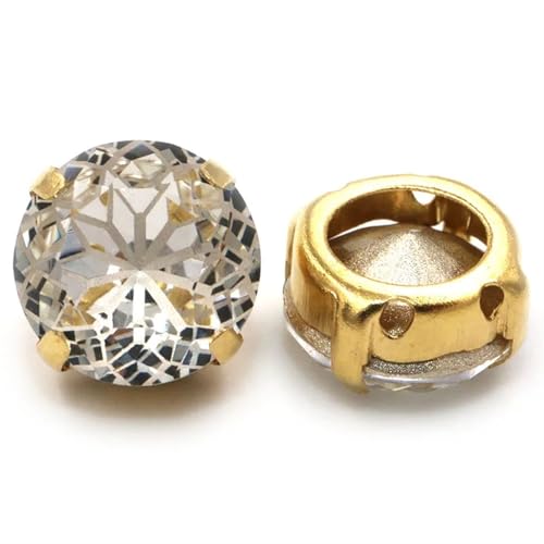 MRVAKDYDI Strasssteine zum Aufnähen für Kunsthandwerk， Sew On Round Claw Setting Glass Rhinestones Multicolor 8-14mm Pack of 10(Clear White,10PCS-10MM) von MRVAKDYDI