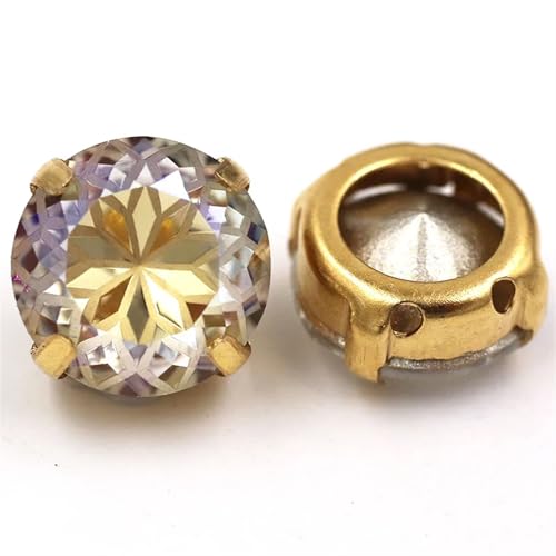 MRVAKDYDI Strasssteine zum Aufnähen für Kunsthandwerk， Sew On Round Claw Setting Glass Rhinestones Multicolor 8-14mm Pack of 10(Crystal Moonlight,10PCS-8MM) von MRVAKDYDI