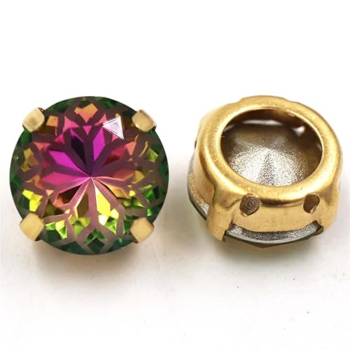 MRVAKDYDI Strasssteine zum Aufnähen für Kunsthandwerk， Sew On Round Claw Setting Glass Rhinestones Multicolor 8-14mm Pack of 10(Rose Light,10PCS-10MM) von MRVAKDYDI