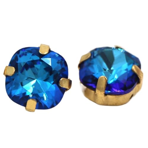 MRVAKDYDI Strasssteine zum Aufnähen für Kunsthandwerk， Sewing Gold Claw Square Cushion Glass Rhinestones Multicolor Multiple Sizes Multi-Piece Pack(Blue Light,8mm 20pcs) von MRVAKDYDI
