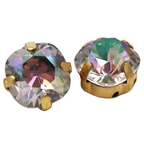 MRVAKDYDI Strasssteine zum Aufnähen für Kunsthandwerk， Sewing Gold Claw Square Cushion Glass Rhinestones Multicolor Multiple Sizes Multi-Piece Pack(Ghost Light,12mm 10pcs) von MRVAKDYDI