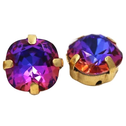 MRVAKDYDI Strasssteine zum Aufnähen für Kunsthandwerk， Sewing Gold Claw Square Cushion Glass Rhinestones Multicolor Multiple Sizes Multi-Piece Pack(Purple Blue Light,8mm 20pcs) von MRVAKDYDI