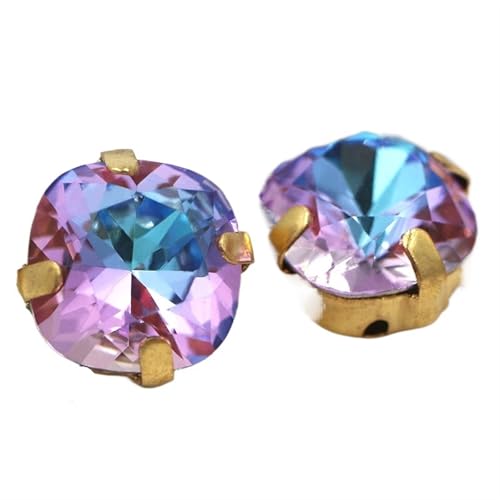 MRVAKDYDI Strasssteine zum Aufnähen für Kunsthandwerk， Sewing Gold Claw Square Cushion Glass Rhinestones Multicolor Multiple Sizes Multi-Piece Pack(Purple Light,8mm 20pcs) von MRVAKDYDI