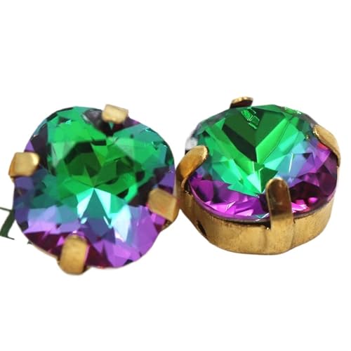 MRVAKDYDI Strasssteine zum Aufnähen für Kunsthandwerk， Sewing Gold Claw Square Cushion Glass Rhinestones Multicolor Multiple Sizes Multi-Piece Pack(Purple Red Light,10mm 15pcs) von MRVAKDYDI