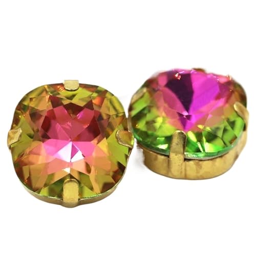MRVAKDYDI Strasssteine zum Aufnähen für Kunsthandwerk， Sewing Gold Claw Square Cushion Glass Rhinestones Multicolor Multiple Sizes Multi-Piece Pack(Rose Light,12mm 10pcs) von MRVAKDYDI