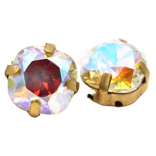 MRVAKDYDI Strasssteine zum Aufnähen für Kunsthandwerk， Sewing Gold Claw Square Cushion Glass Rhinestones Multicolor Multiple Sizes Multi-Piece Pack(White Fluorescent,12mm 10pcs) von MRVAKDYDI