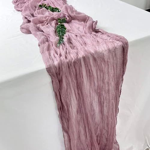 MRVAKDYDI Tischdecken Tischdecken aus Kunstleinen, Tischläufer Semi-Sheer Personalisierbar Retro Boho Urlaub Esszimmer Vintage Tischdekoration Geschenk(Mauve,90X180cm) von MRVAKDYDI